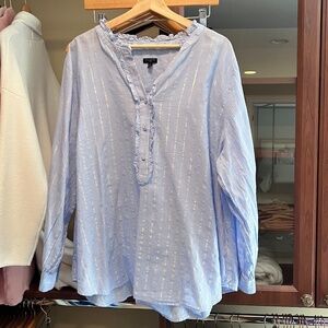Talbots Light Blue Henley Style Dress Shirt 3X